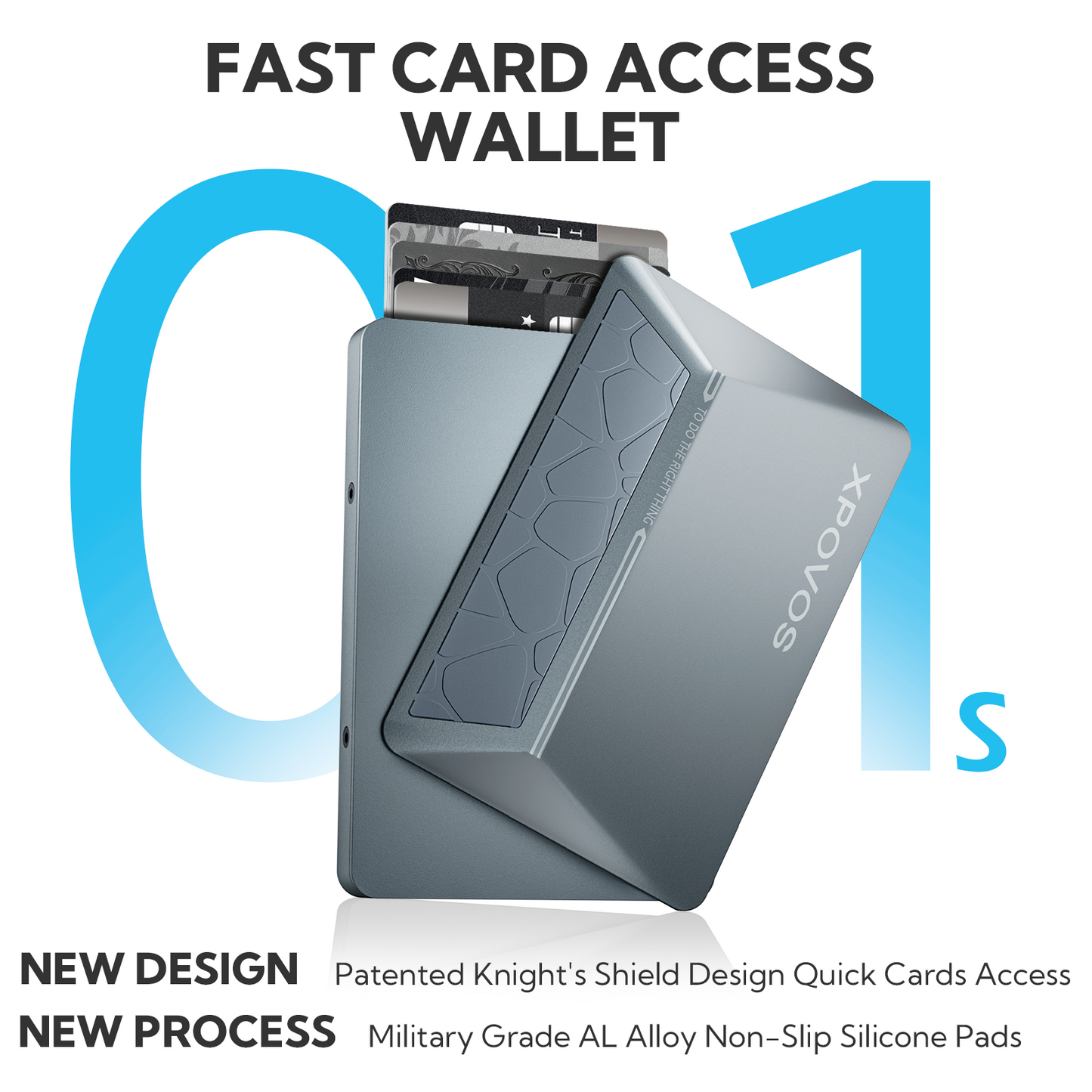 Wallet for Men - Slim Mens Wallet with Money Clip Slide to Pop-up Minimalistic RFID Wallet Credit Card Holder for Men with Gift Box (Gunmetal)