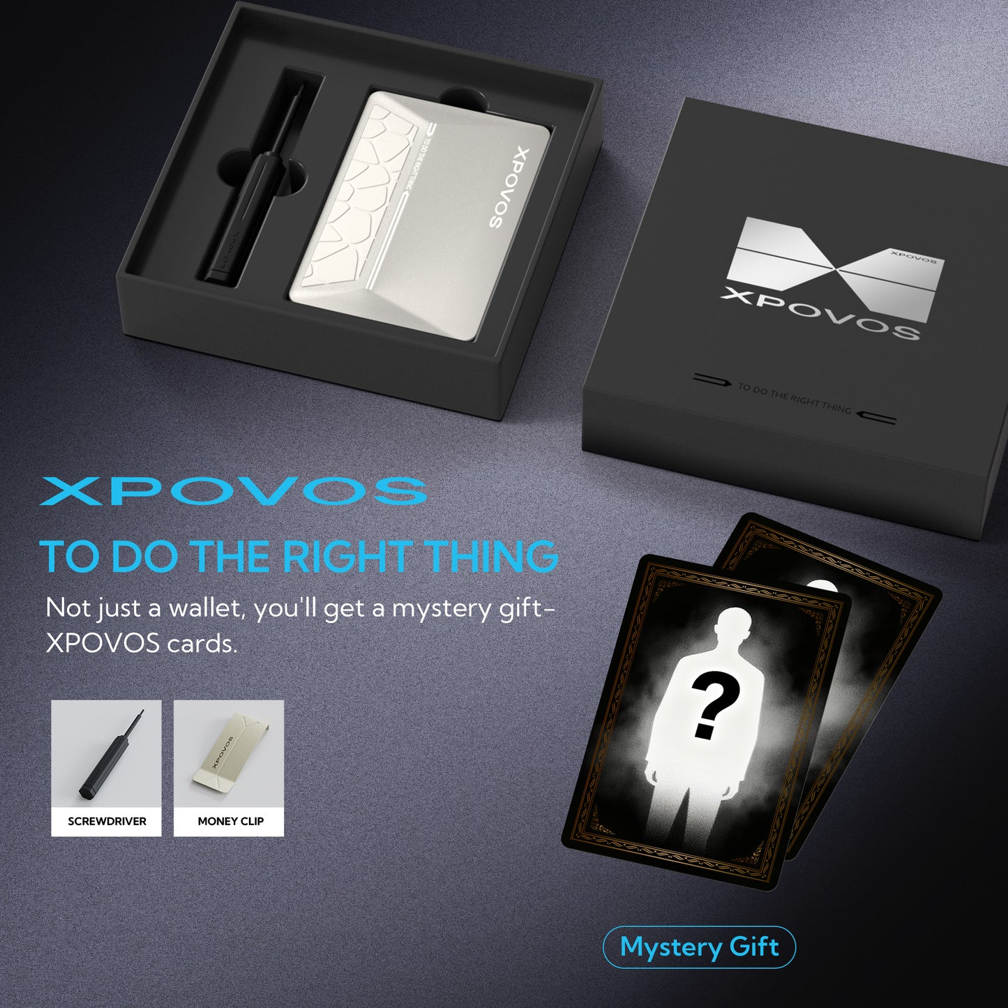 Wallet for Men - Slim Mens Wallet with Money Clip Slide to Pop-up Minimalistic RFID Wallet Credit Card Holder for Men with Gift Box(Titanium)