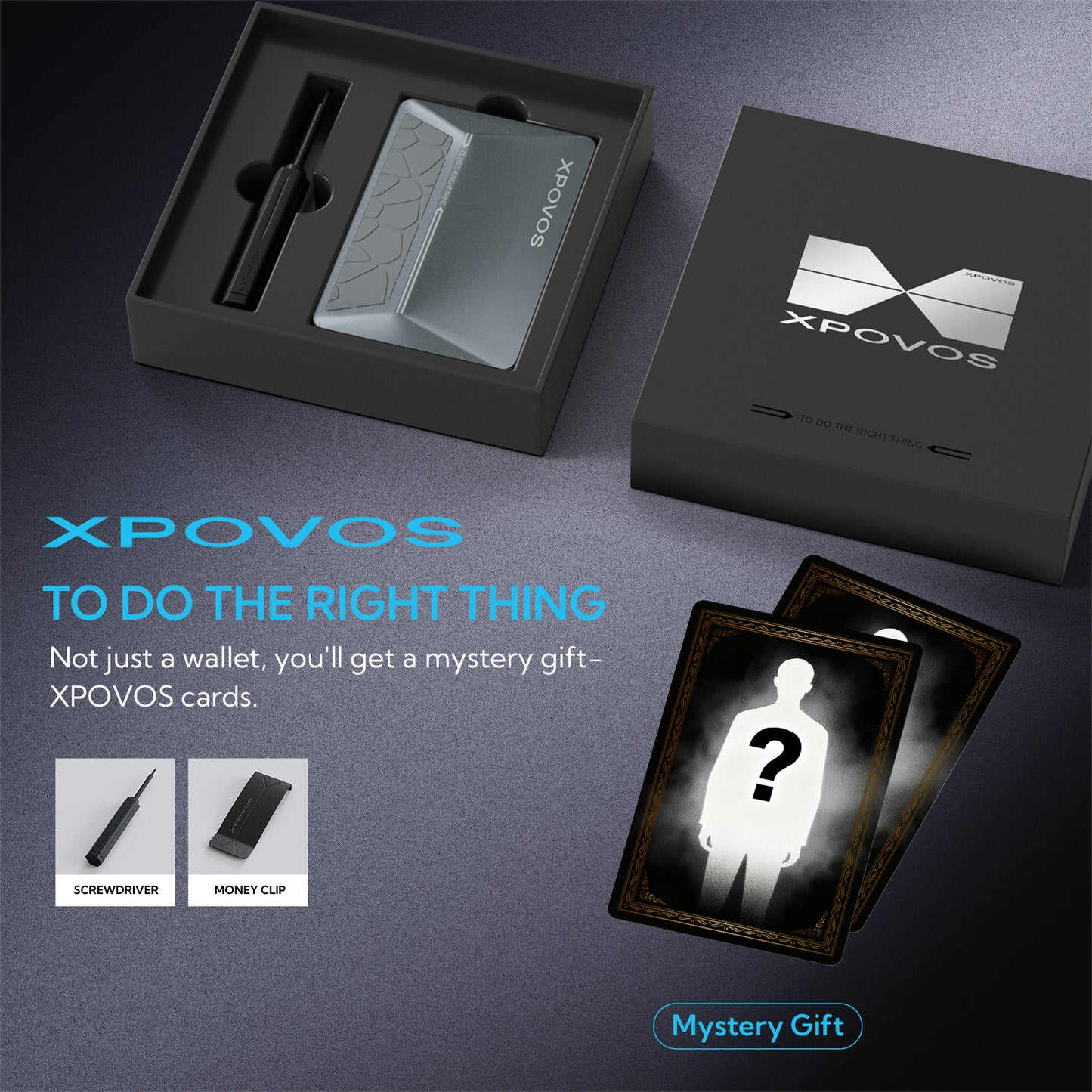 Wallet for Men - Slim Mens Wallet with Money Clip Slide to Pop-up Minimalistic RFID Wallet Credit Card Holder for Men with Gift Box (Gunmetal)