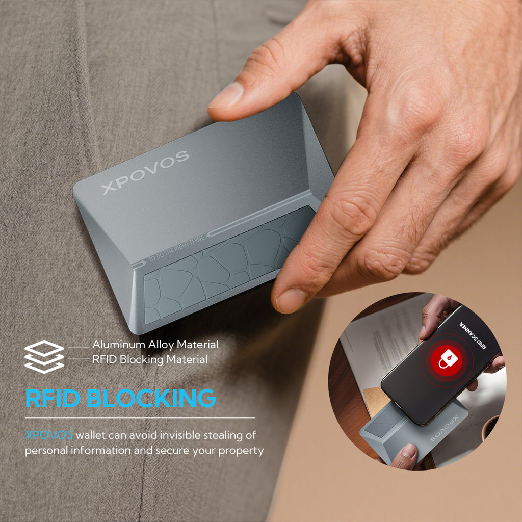 HERO Wallet for Men - Slim Metal Slide to Pop-up Wallet (Gunmetal)
