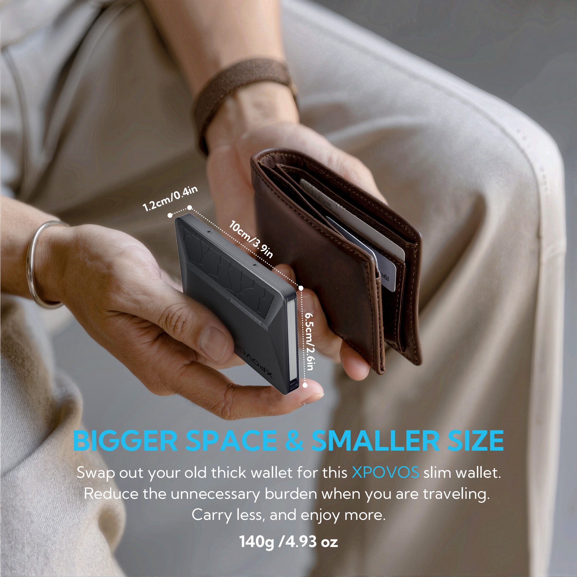 HERO Wallet for Men - Slim Metal Slide to Pop-up Wallet (Black)