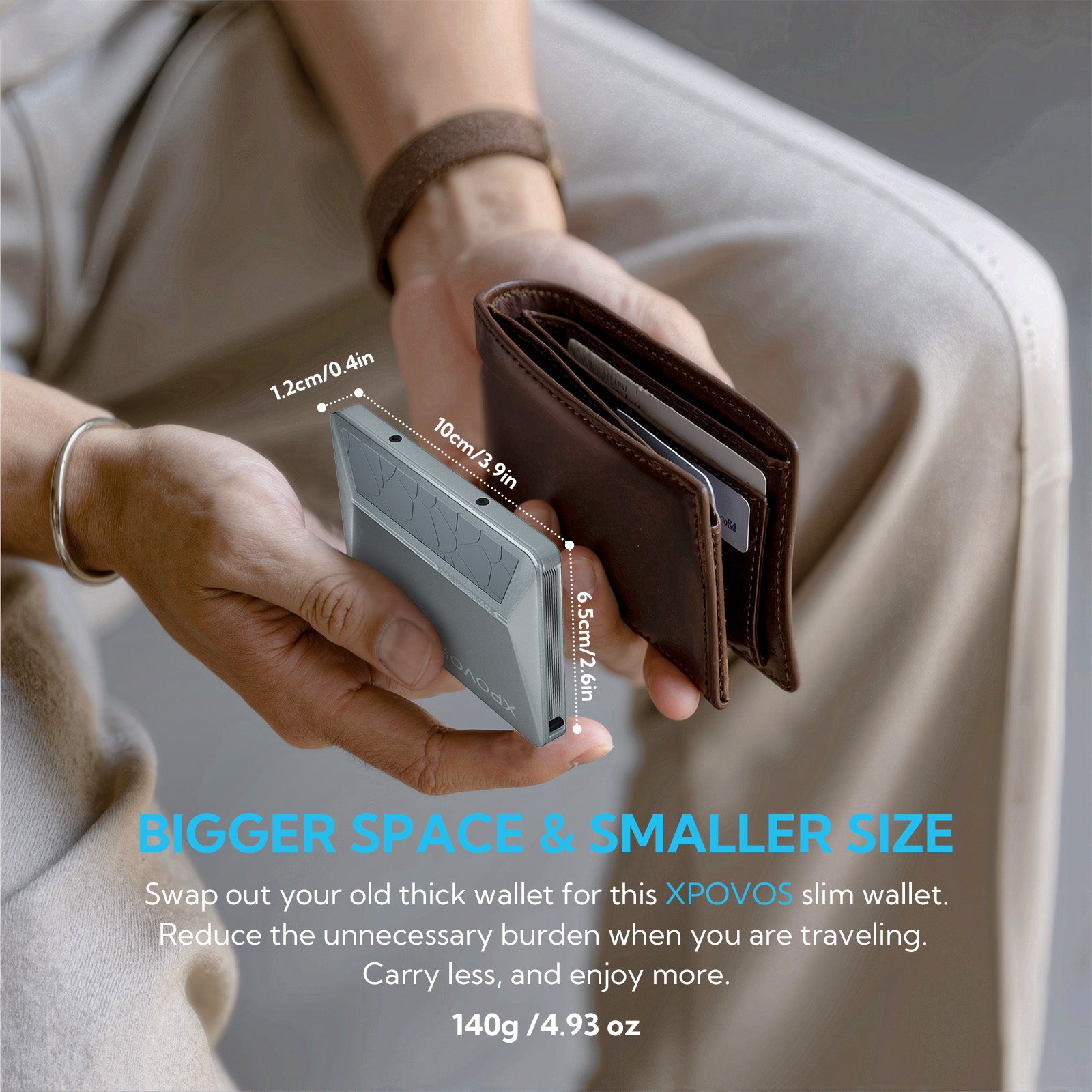 HERO Wallet for Men - Slim Metal Slide to Pop-up Wallet (Gunmetal)