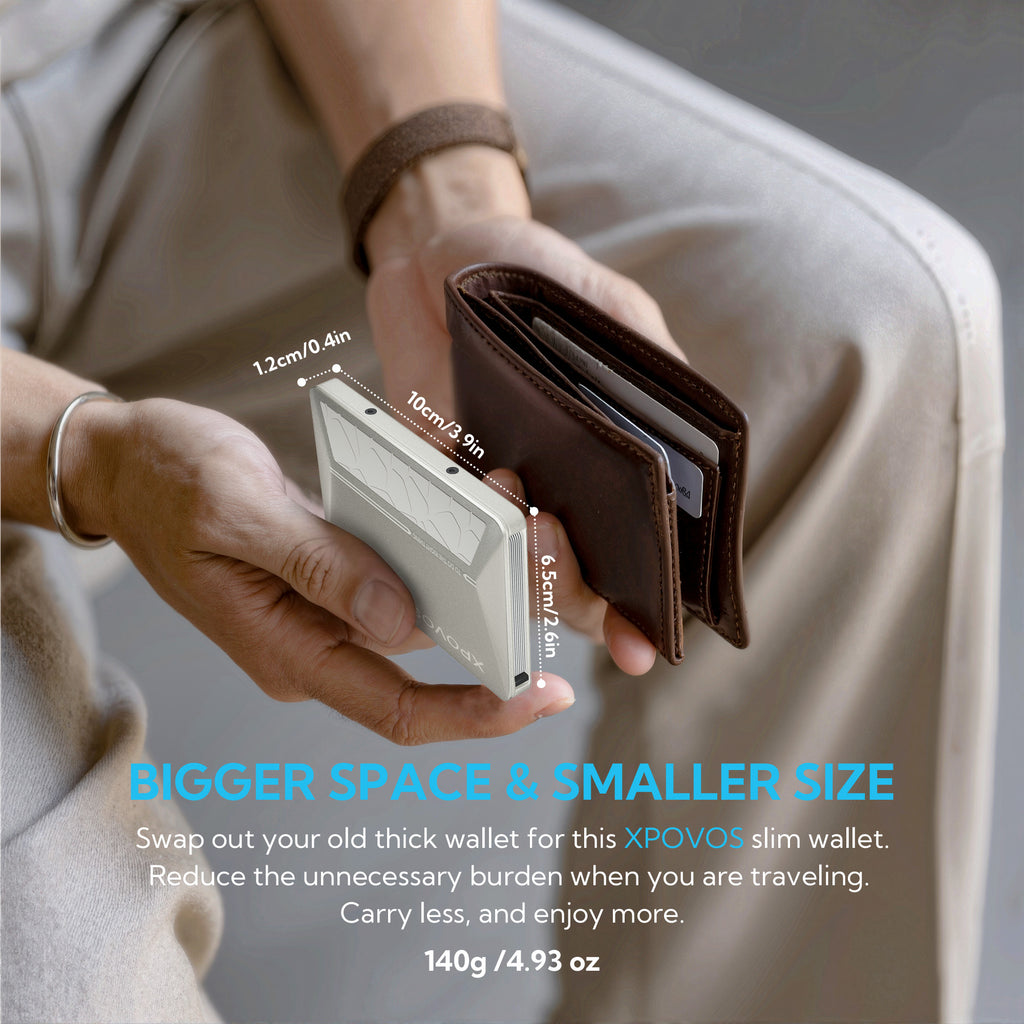 HERO Wallet for Men - Slim Metal Slide to Pop-up Wallet (Titanium)
